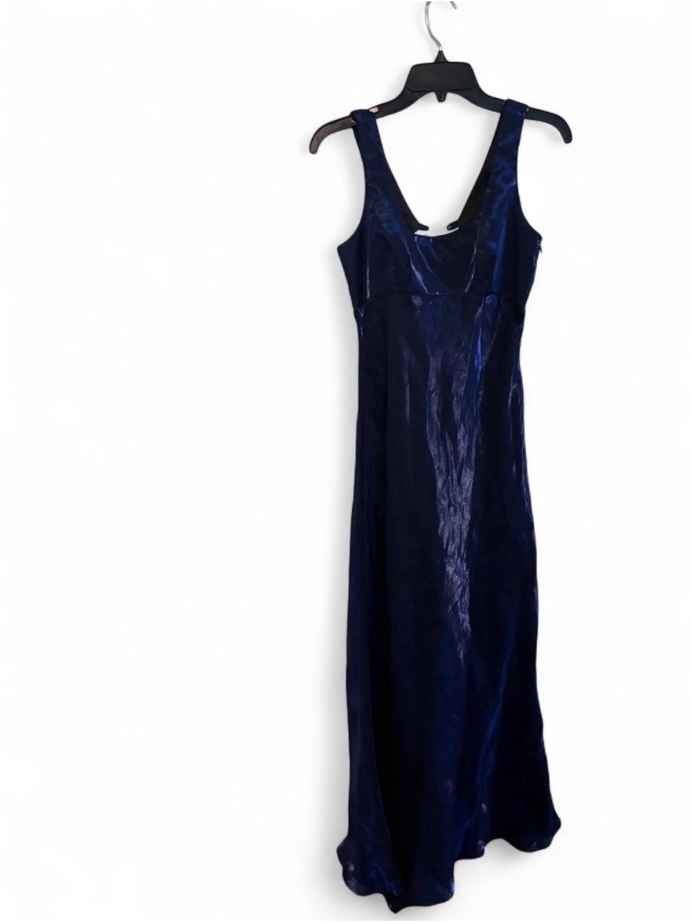 Night Way Collections Navy Blue Satin Prom Gown